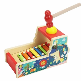LEO & FRIENDS Wooden Musical Pound & Tap Bench with Xylophone