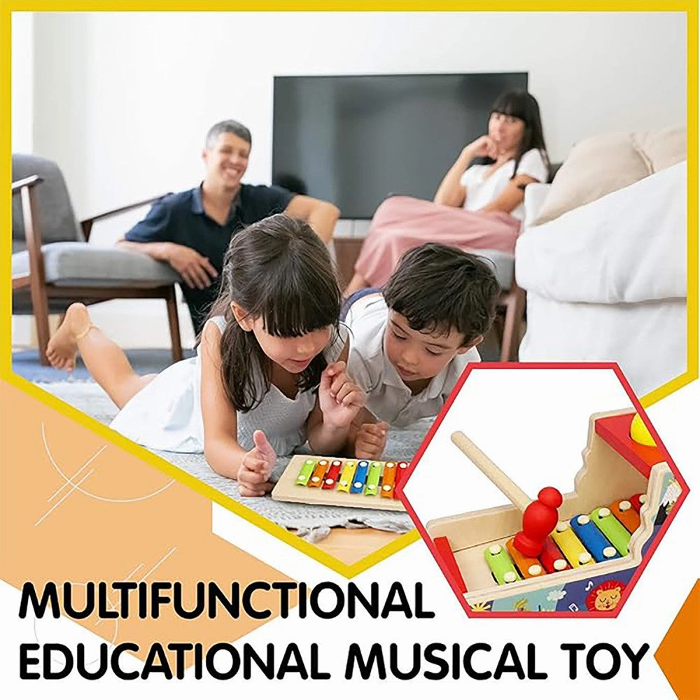 LEO & FRIENDS Wooden Musical Pound & Tap Bench with Xylophone