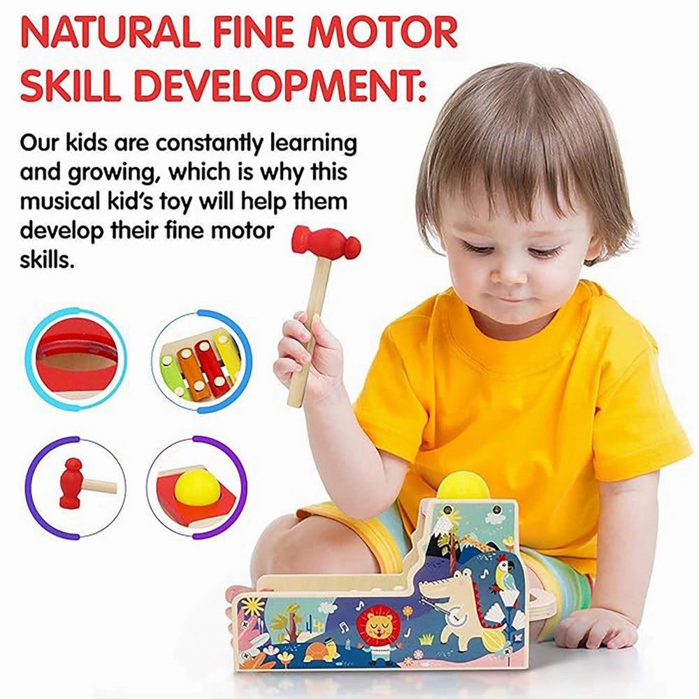 LEO & FRIENDS Wooden Musical Pound & Tap Bench with Xylophone