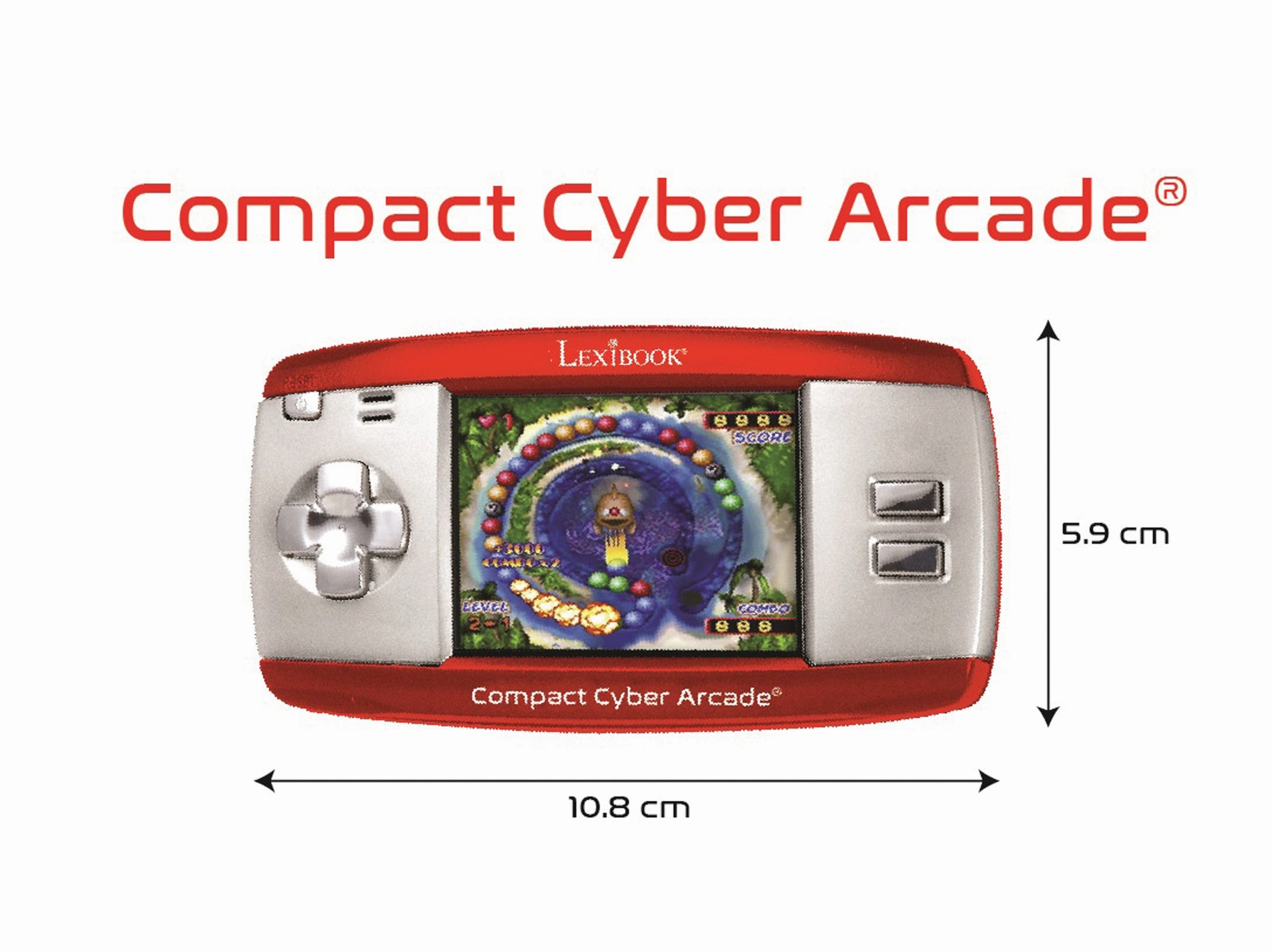 Lexibook Compact Cyber Arcade with 250 Games, Multi-Color Edition
