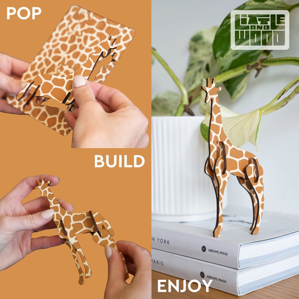 Little & Wood Empire State Building: 3D Wooden Puzzle Kit - Medium, Grey