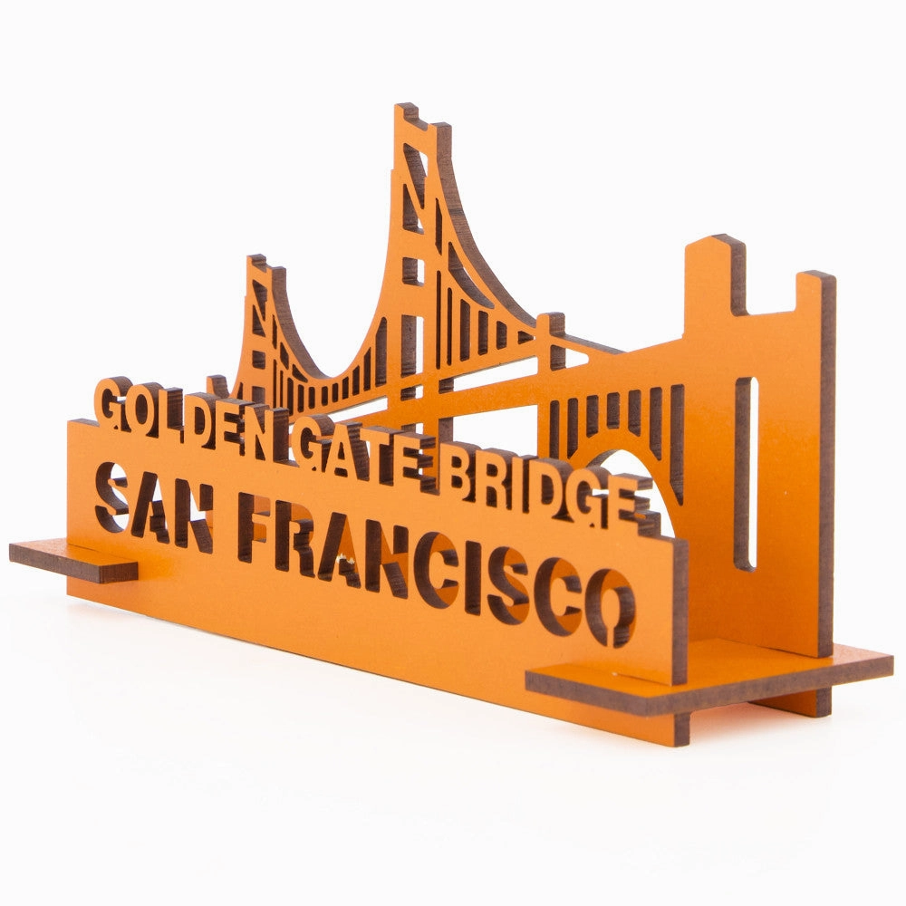 Little & Wood: Golden Gate Bridge 3D Wooden Puzzle Kit - Medium Orange