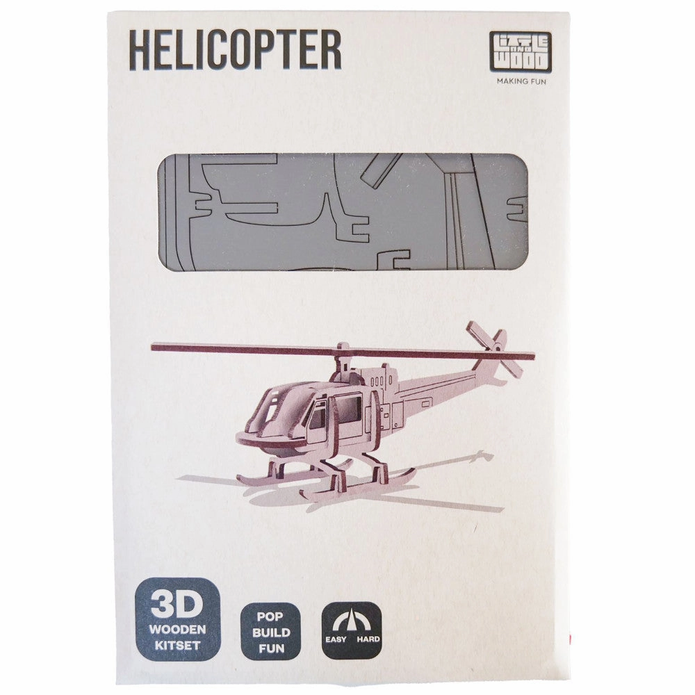 Little & Wood Helicopter: 3D Medium Woodlet Kit - Grey