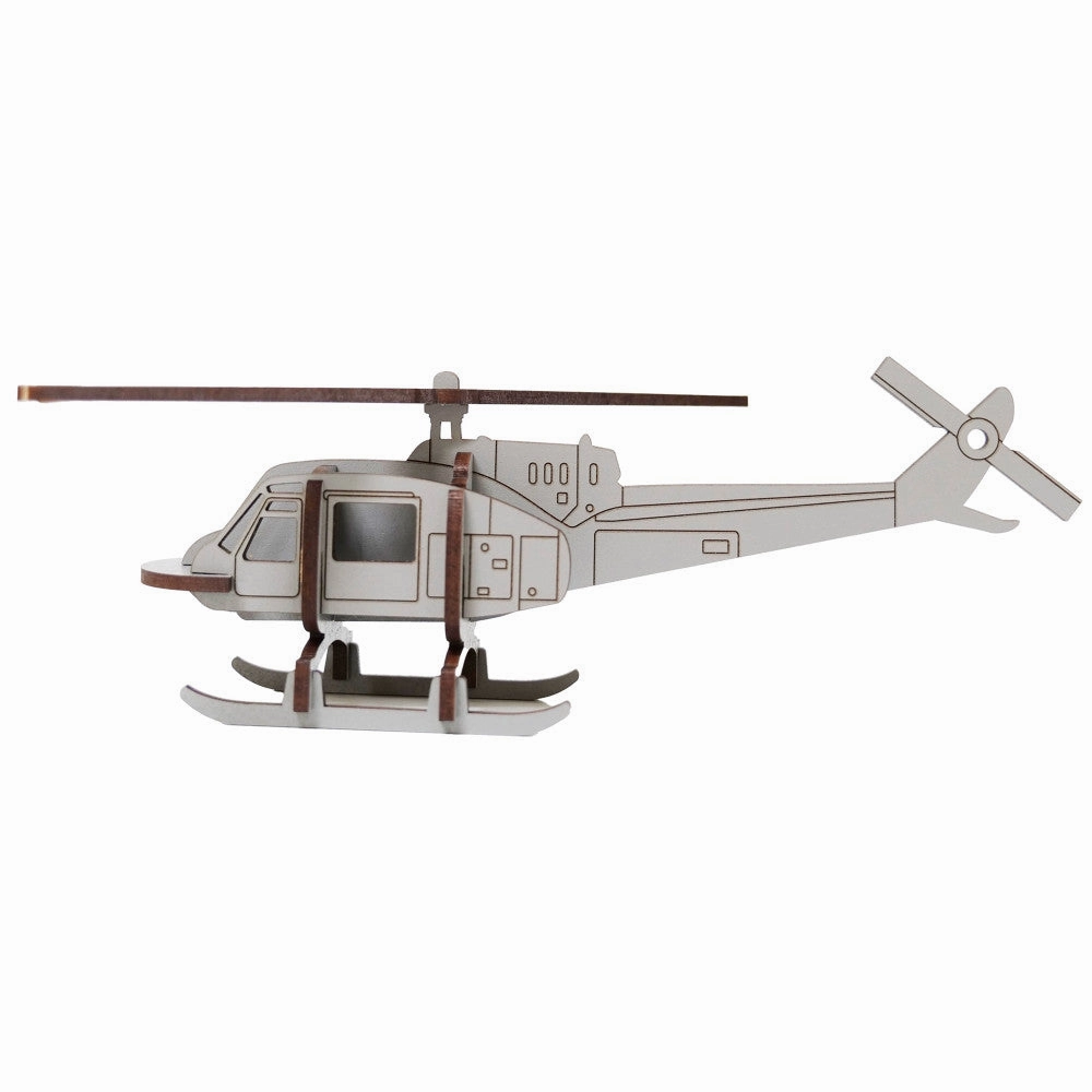Little & Wood Helicopter: 3D Medium Woodlet Kit - Grey