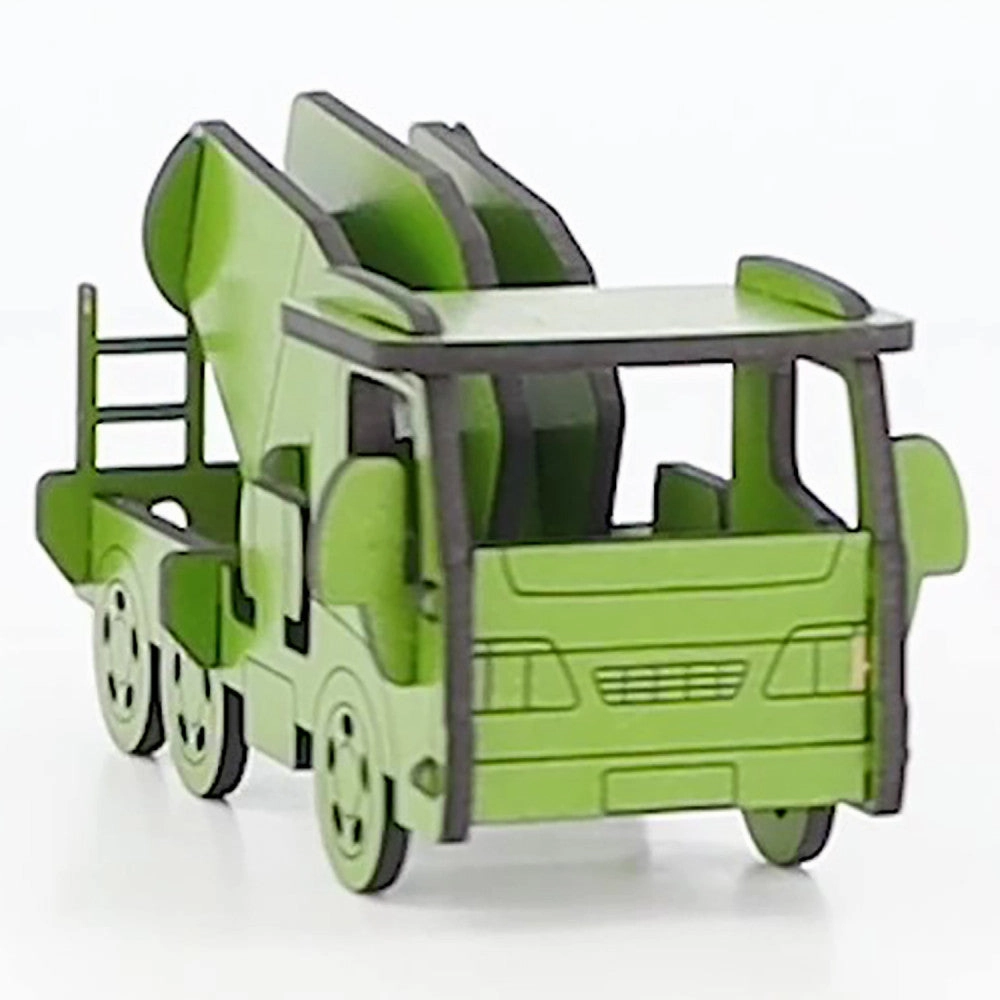 Little & Wood: Woodlet Green Concrete Truck 3D Wooden Kit-Set, Medium