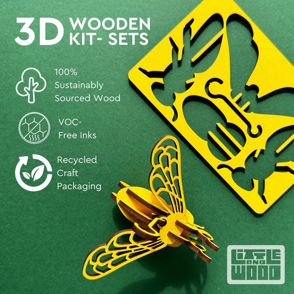 Little & Wood: Woodlet Green Concrete Truck 3D Wooden Kit-Set, Medium
