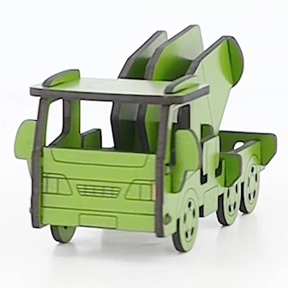 Little & Wood: Woodlet Green Concrete Truck 3D Wooden Kit-Set, Medium