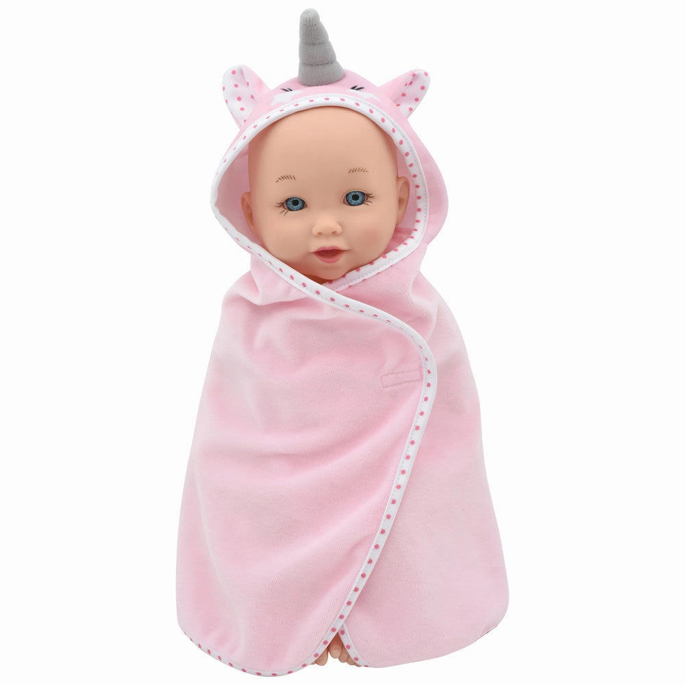 Little Darlings 12-inch Wash N' Play Baby Set with Unicorn Cover-Up