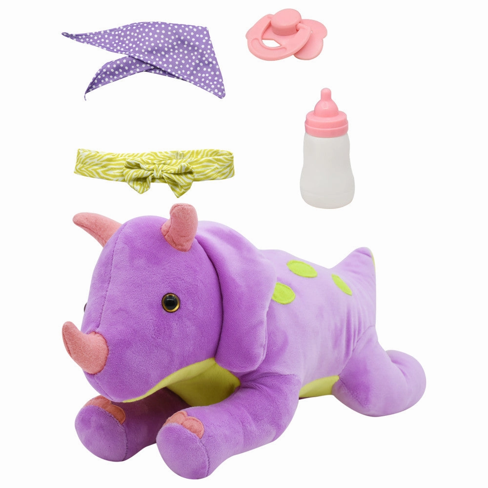Little Darlings: Hop On Baby & Plush Dino - 15" Baby Doll with Dinosaur Friend