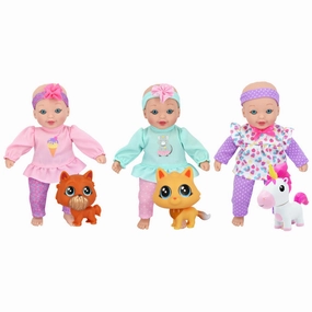 Little Sweeties 8-inch Baby Dolls with Magical Pets Set