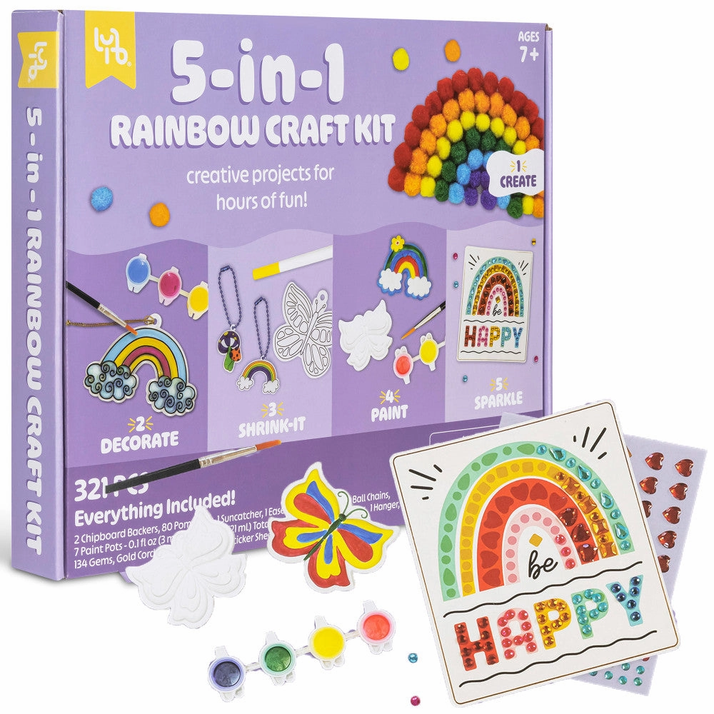 Little Yellow Bicycle Rainbow Explorer 5-in-1 Craft Kit - Colorful