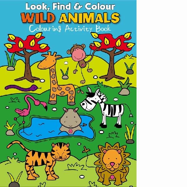 Look, Find & Colour Wild Animals Colouring Activity Book