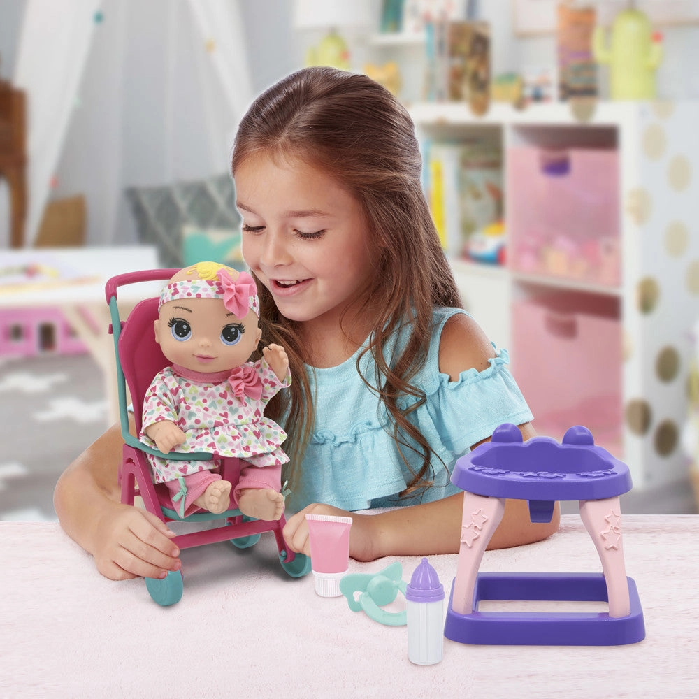 Magic Nursery 8" Stroll N Scoot Set - Hearts & Colors Playset for Toddlers