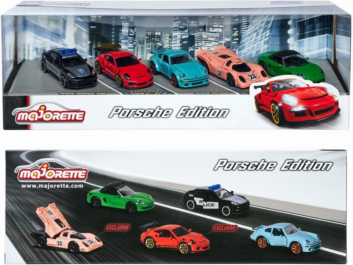 Majorette Porsche Edition 5 Car Giftpack Die-Cast Vehicle For Kids & Collectors Ages 3 And Up