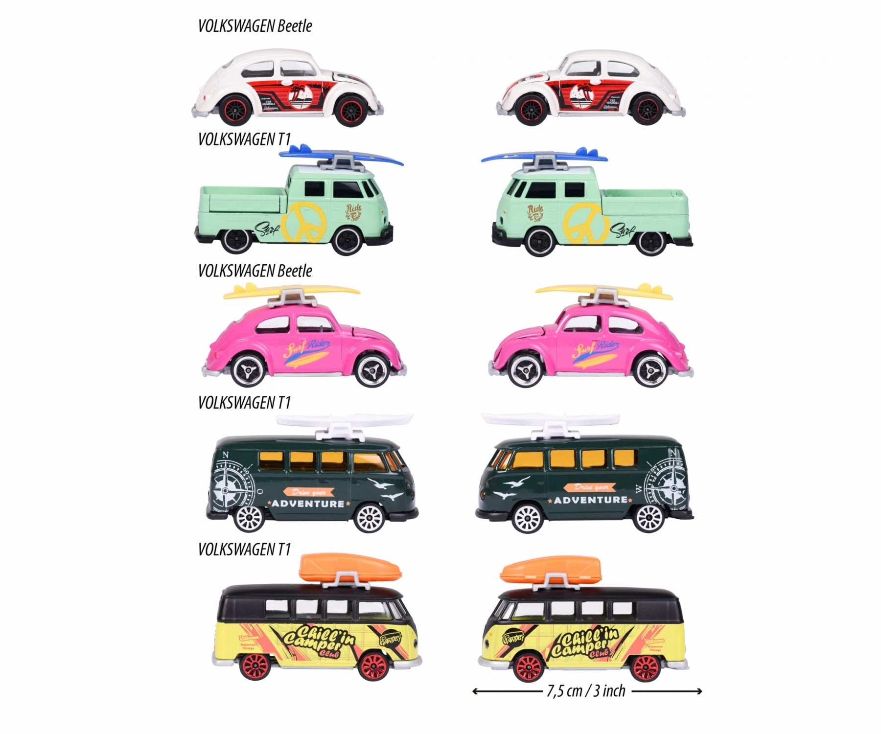 Majorette Volkswagen The Originals Series 5 Car Gift Set For Kids Ages 3 