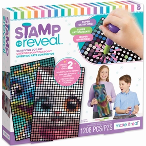 Make It Real Stamp To Reveal Art Kit - Cool Cat & Smily Dino