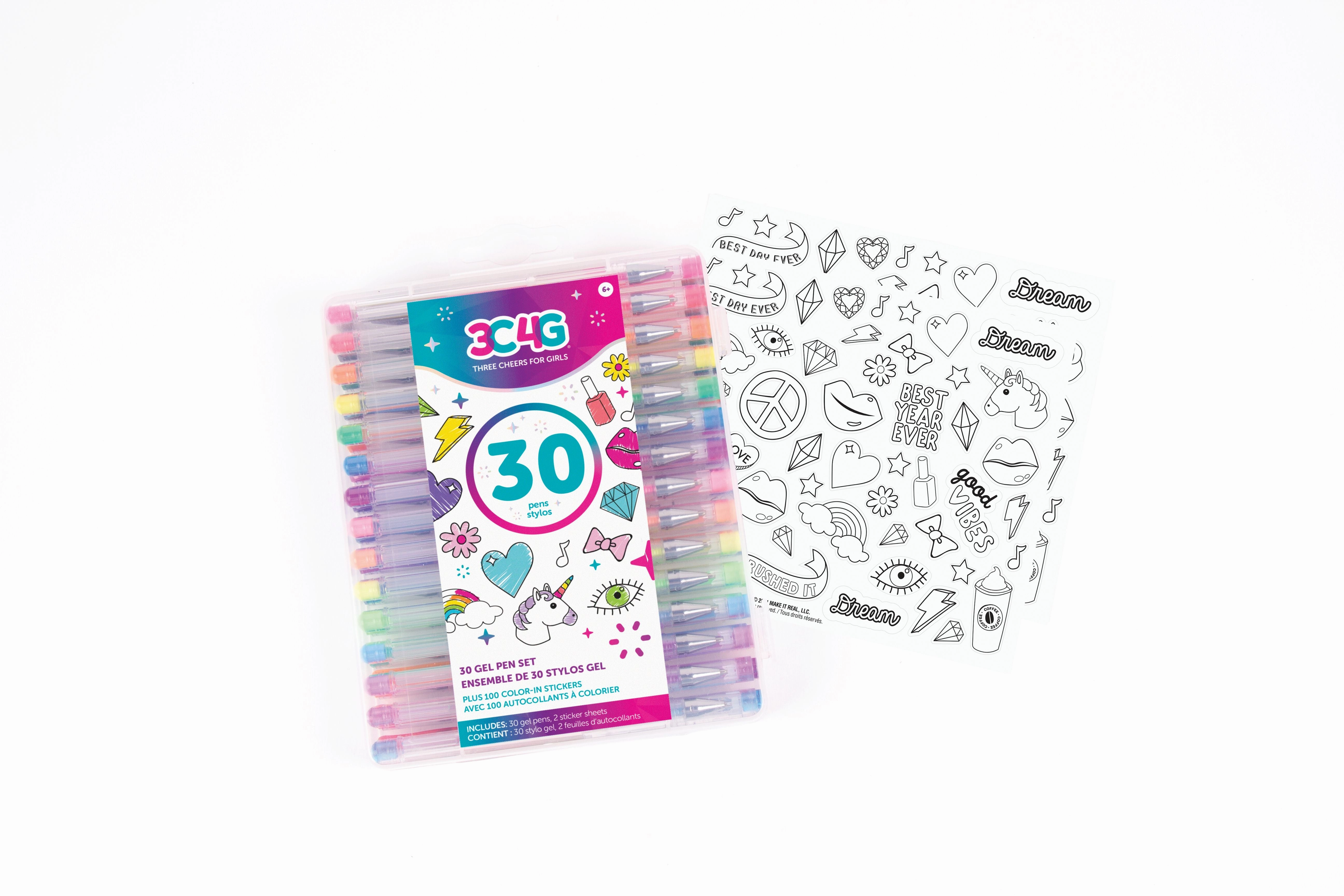 Make It Real Three Cheers For Girls 30 Gel Pen Set