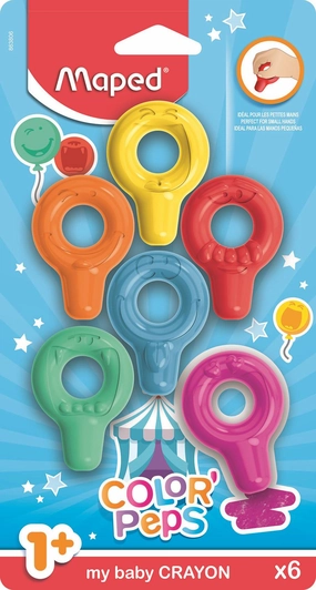 Maped Colour'Peps My Baby Pack of 6 Shaped Crayons for Ages 1 and Up