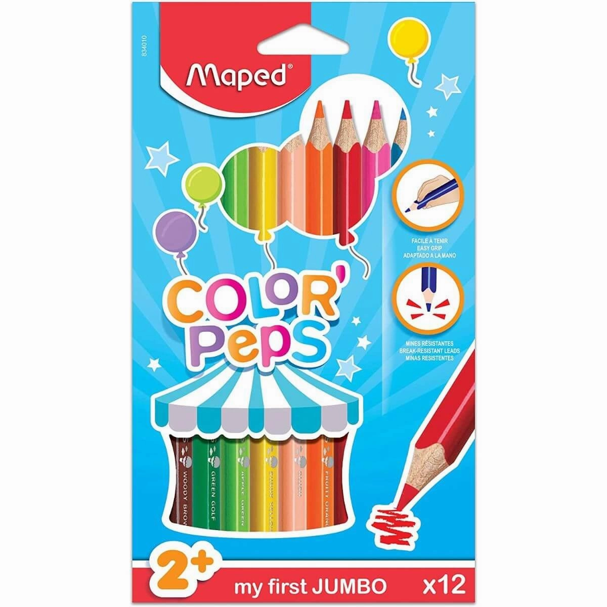 Maped Colour'peps Pack of 12 My First Jumbo Colouring Pencils Ages 2 