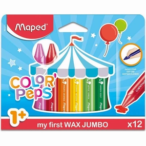 Maped Colour'Peps Pack of 12 My First Jumbo Wax Crayons for Age 1 & Up