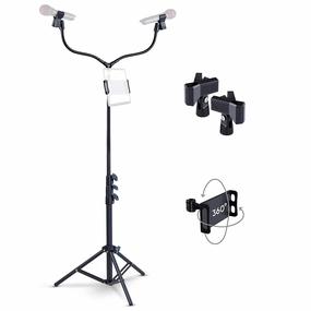 Masingo S9 Dual Mic Stand Karaoke Machine in Black