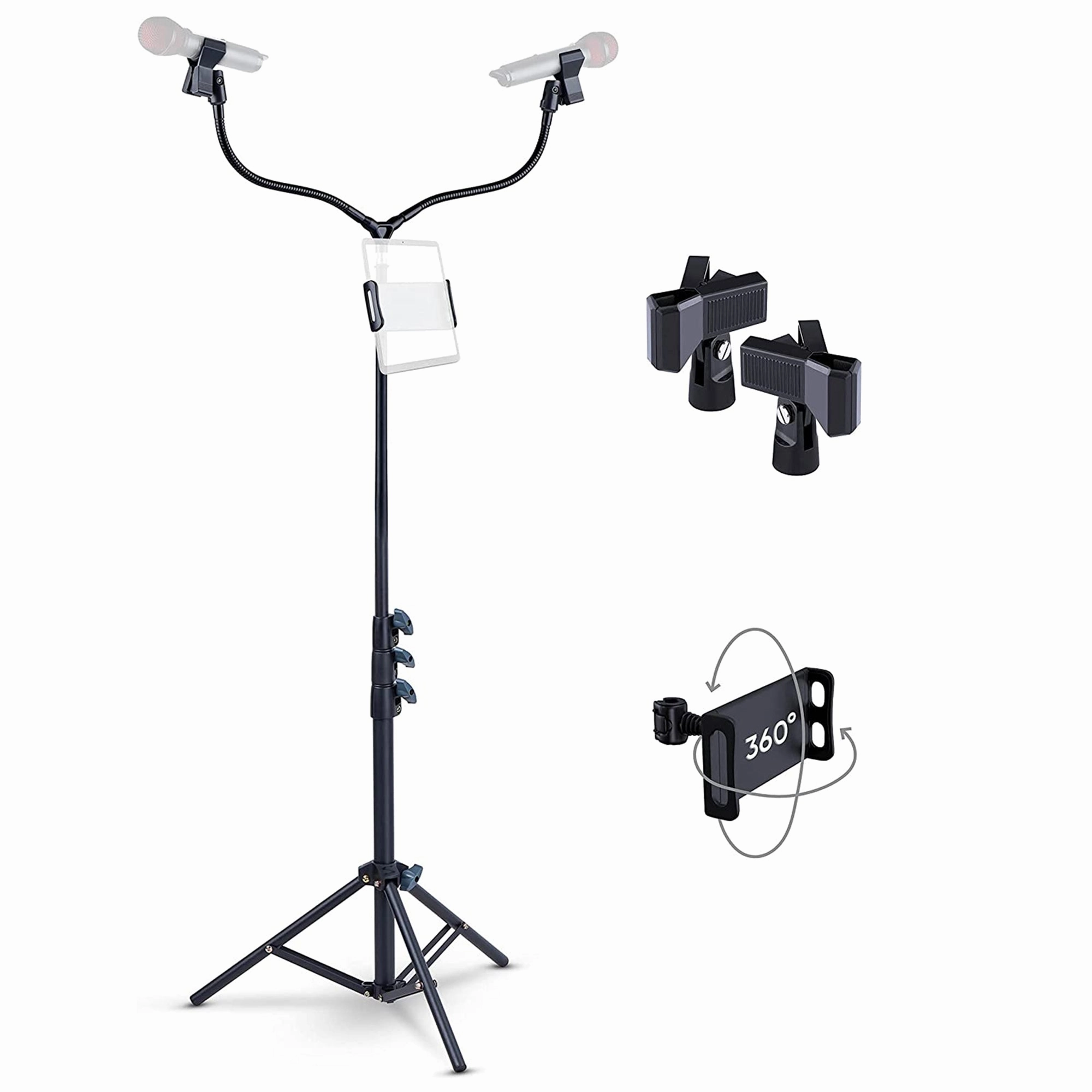Masingo S9 Dual Mic Stand Karaoke Machine in Black