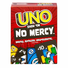 Mattel Games UNO Show em No Mercy Card Game for Kids, Adults & Family Parties and Travel with Extra Cards, Special Rules and Tougher Penalties