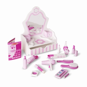 Melissa & Doug 18-Piece Beauty Salon Play Set  Pink & White