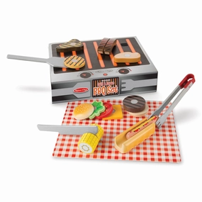 Melissa & Doug 20-Piece Wooden Grill & Serve BBQ Set