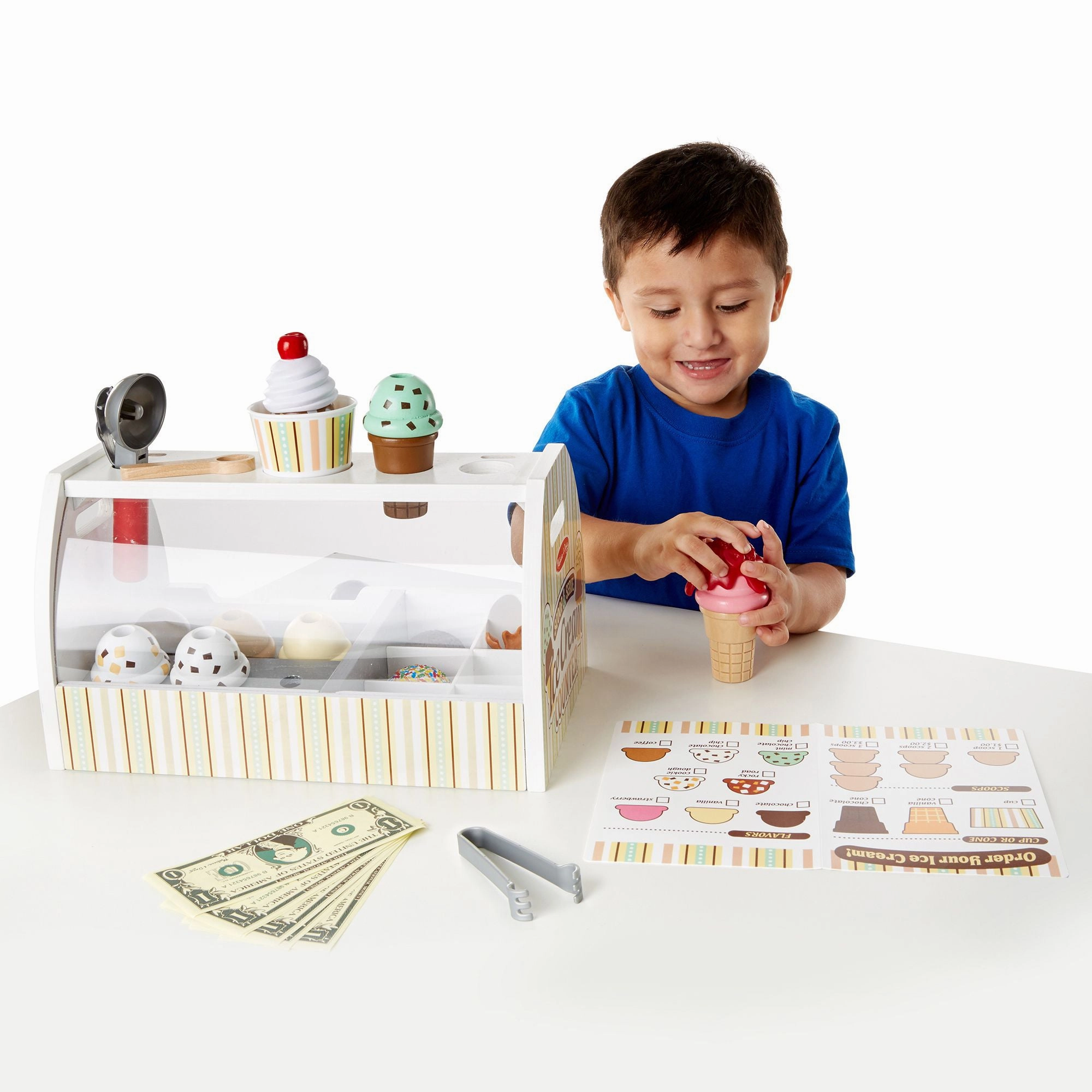 Melissa & Doug 28-Piece Wooden Ice Cream Play Set