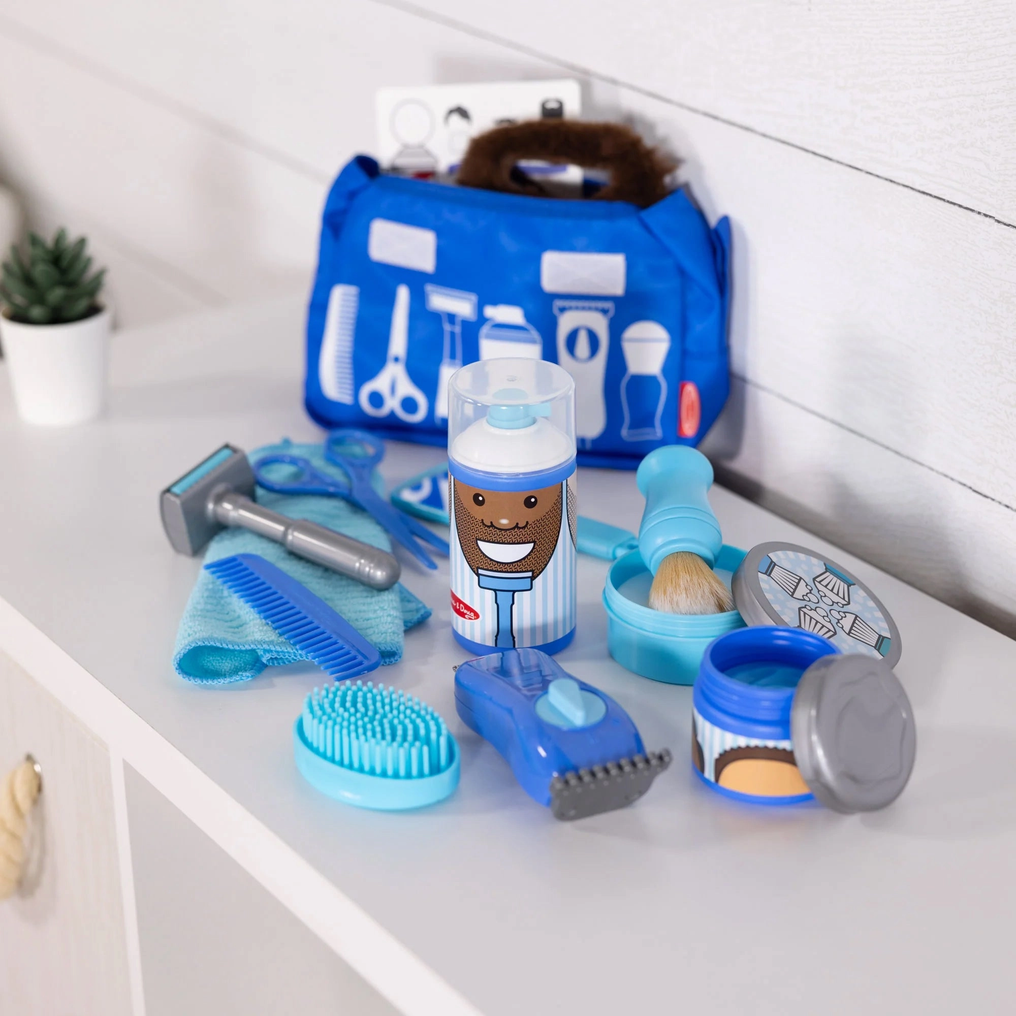Melissa & Doug Barber Shop Play Set - Complete Hair and Beard Care Kit