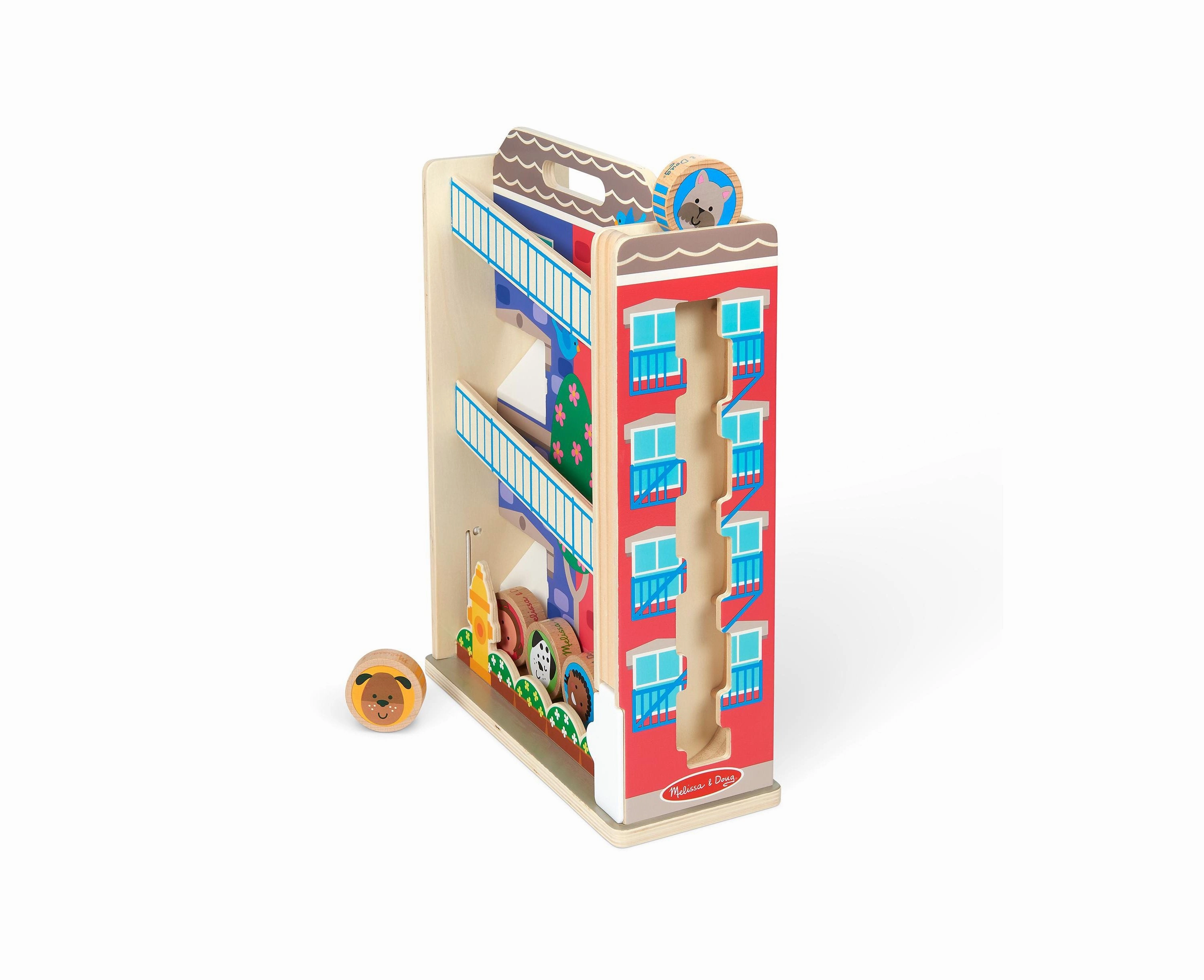 Melissa & Doug GO TOTs Town House Tumble - Interactive Wooden Tower