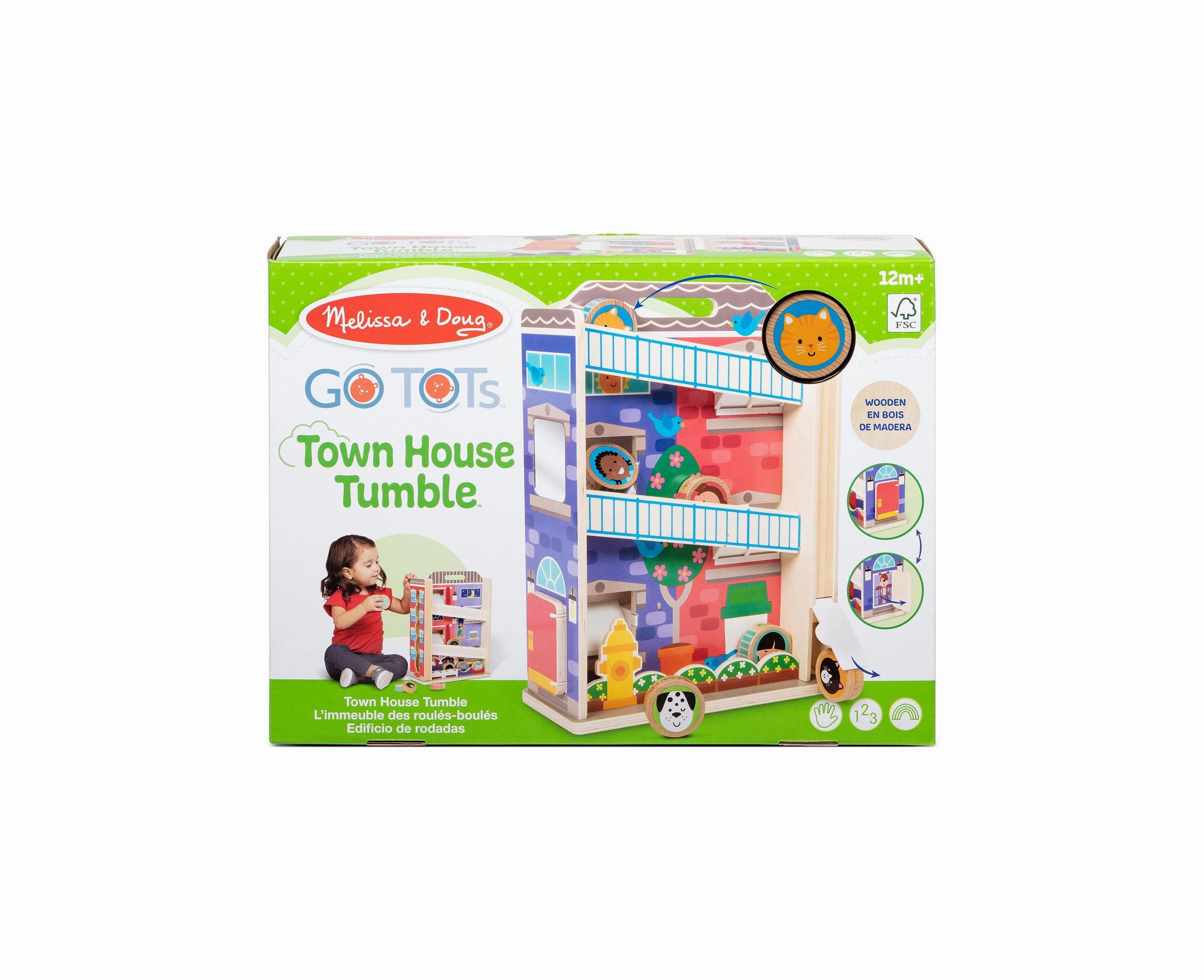 Melissa & Doug GO TOTs Town House Tumble - Interactive Wooden Tower