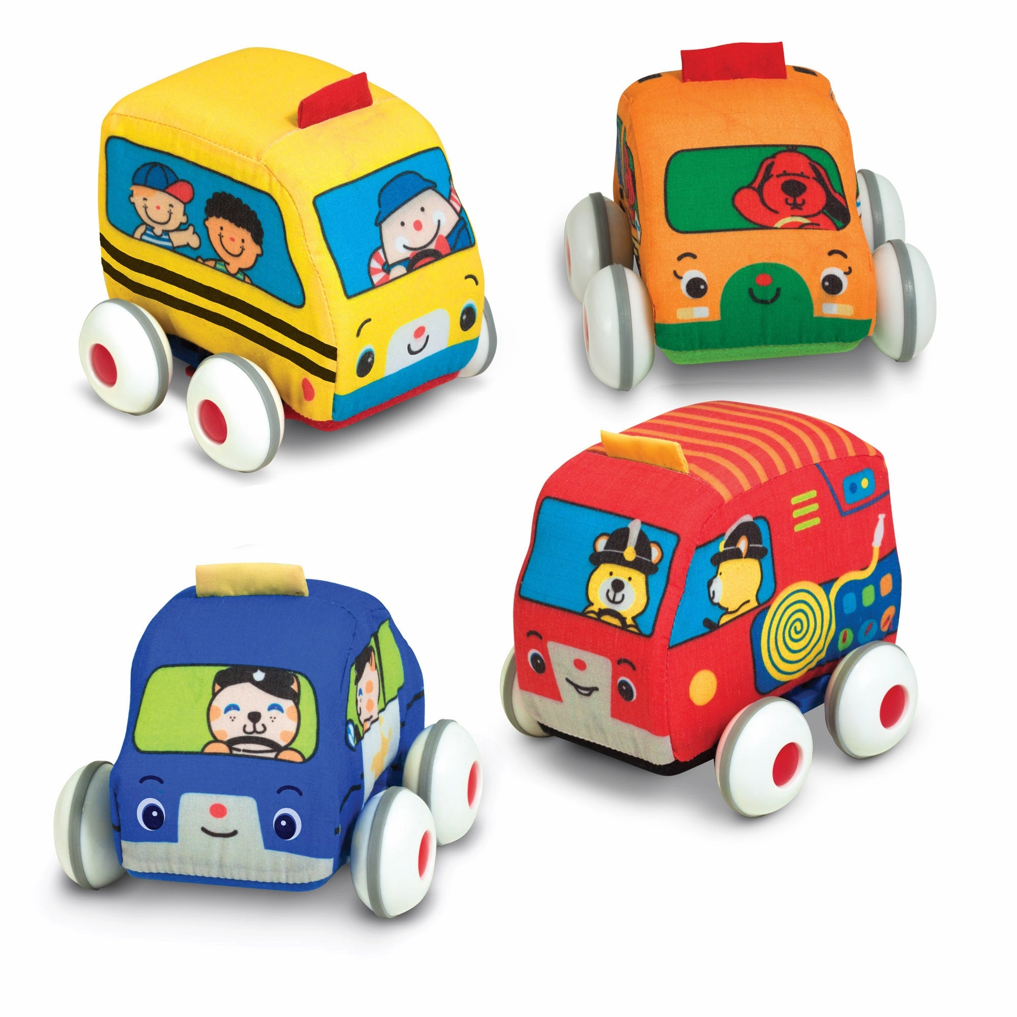 Melissa & Doug K's Kids Pull-Back Vehicle Set  Soft Baby Toy