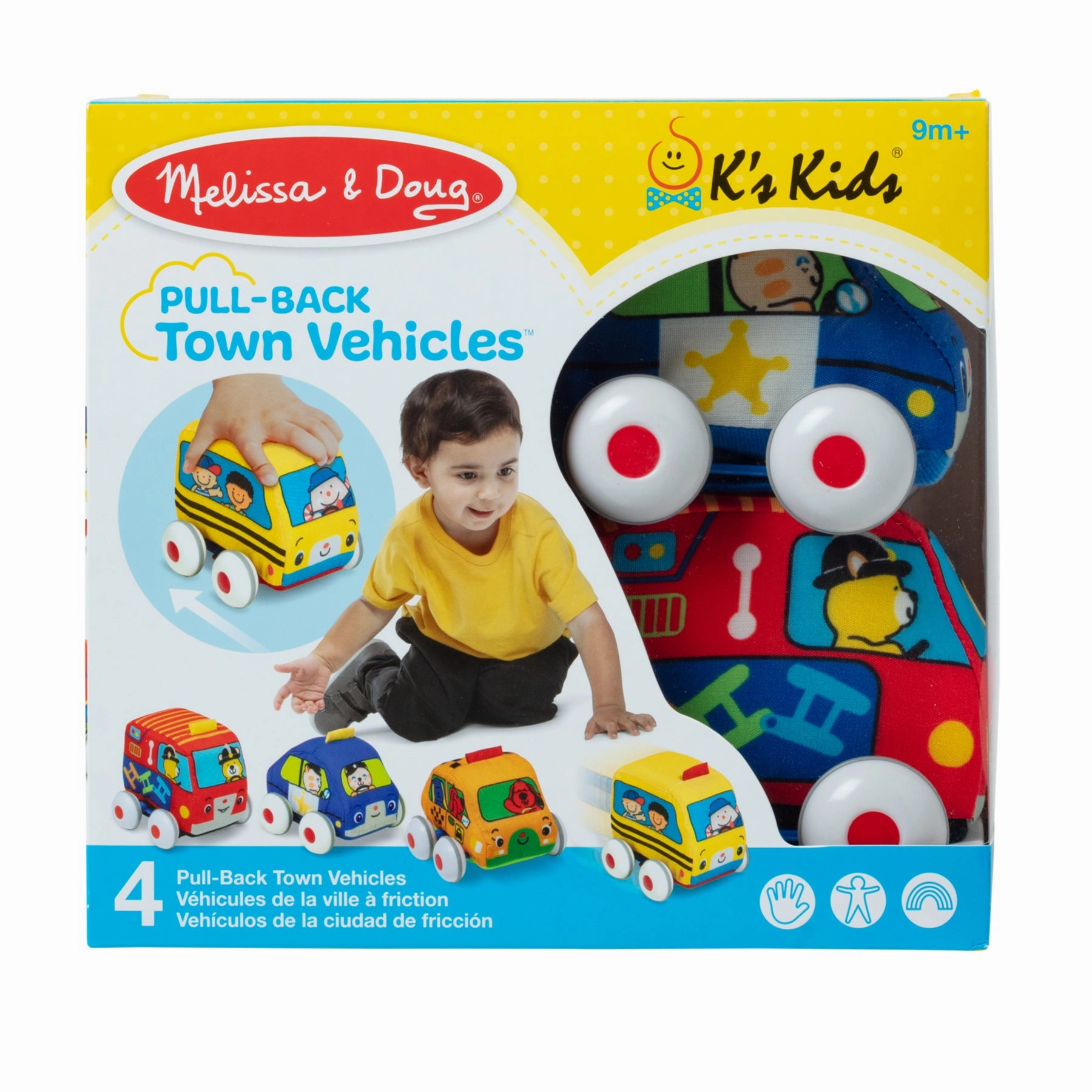 Melissa & Doug K's Kids Pull-Back Vehicle Set  Soft Baby Toy