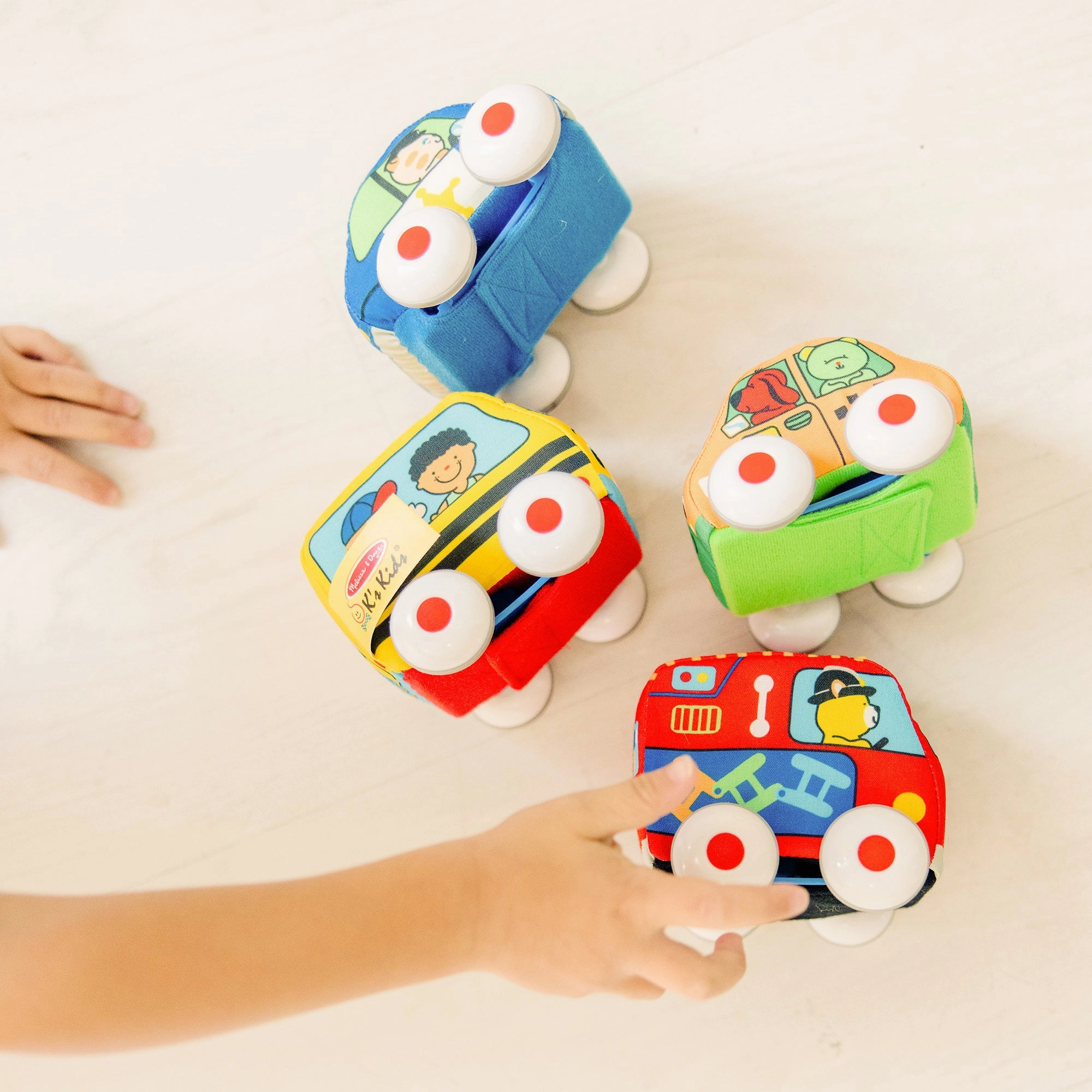 Melissa & Doug K's Kids Pull-Back Vehicle Set  Soft Baby Toy