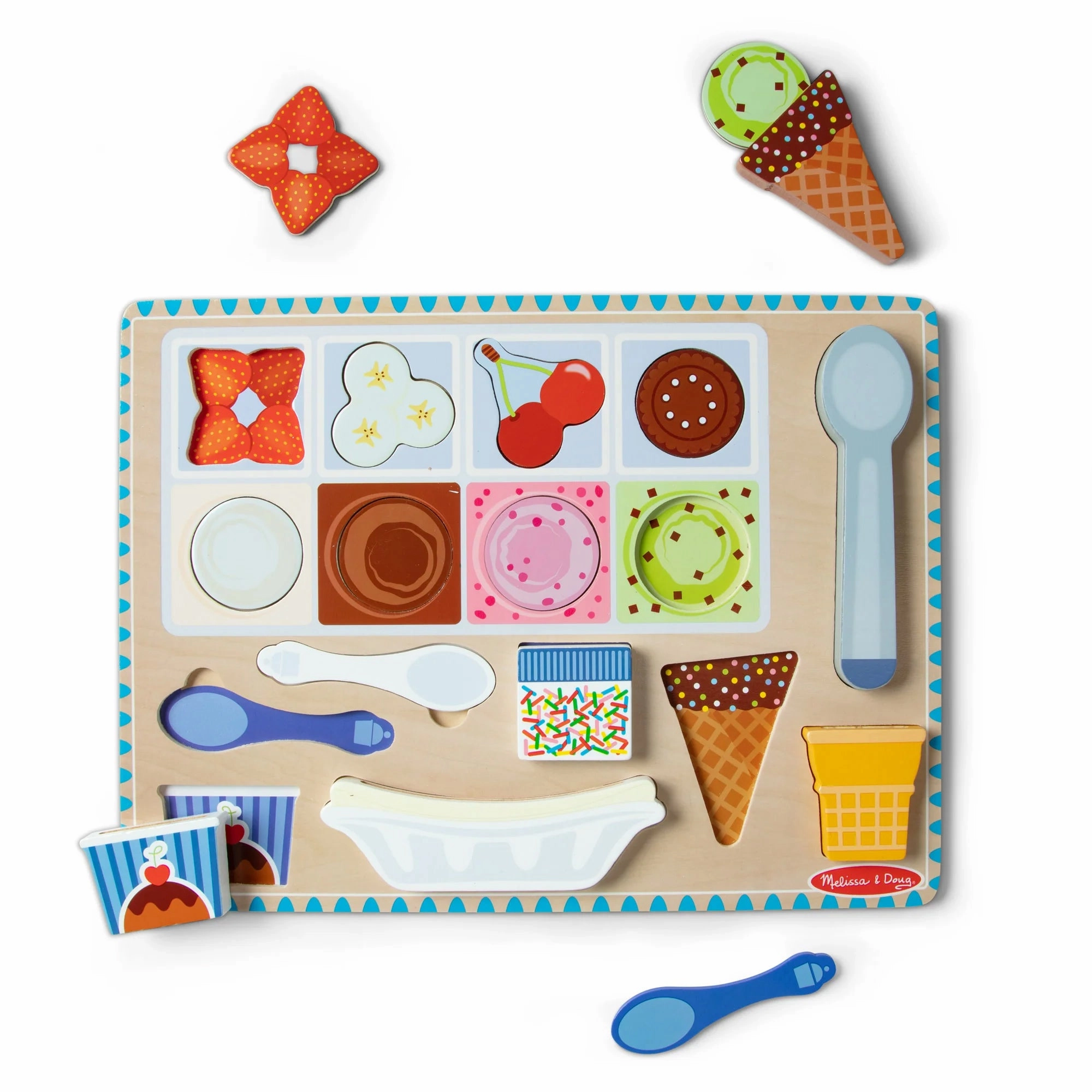 Melissa & Doug Magnetic Ice Cream Puzzle Set - Interactive Wooden Toy