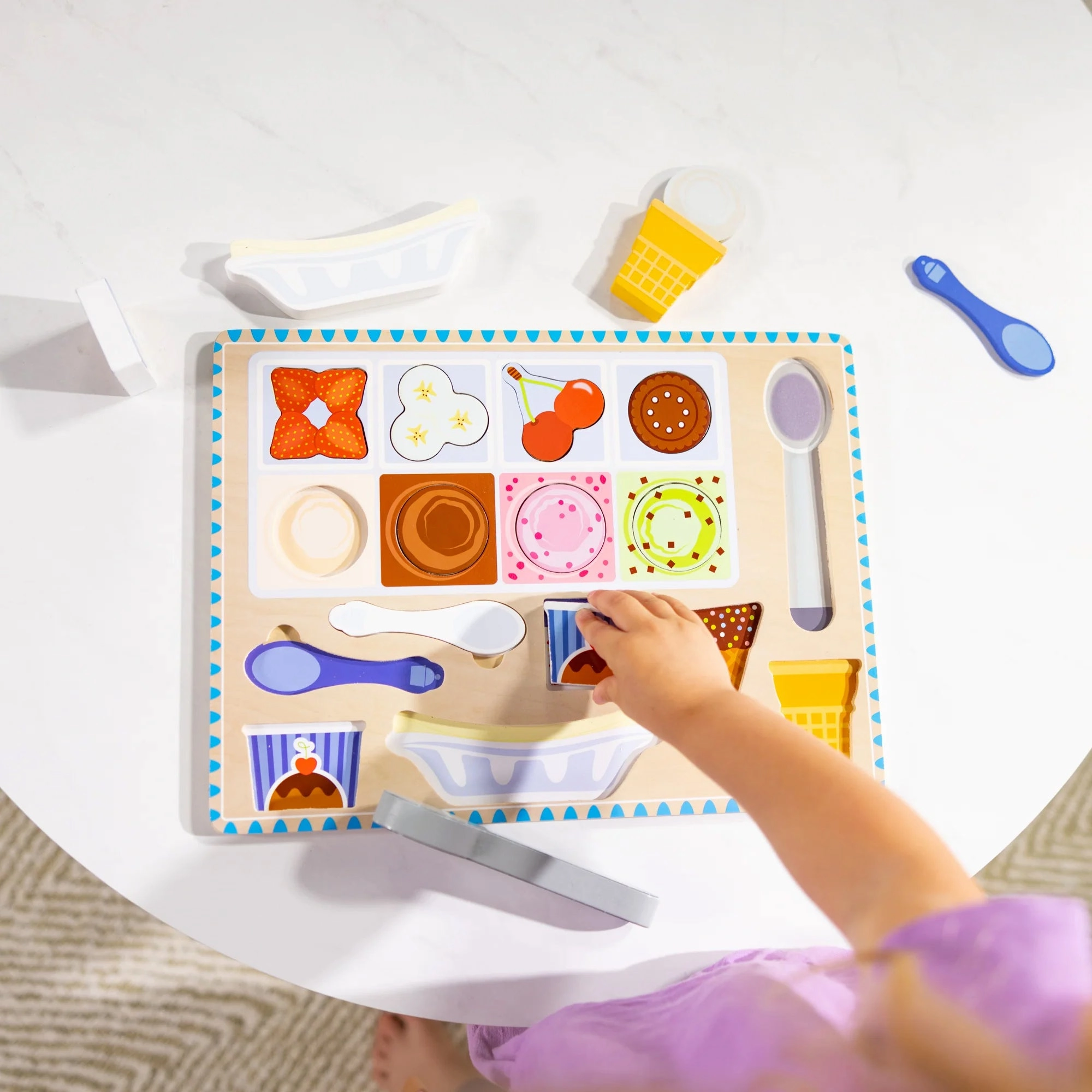 Melissa & Doug Magnetic Ice Cream Puzzle Set - Interactive Wooden Toy