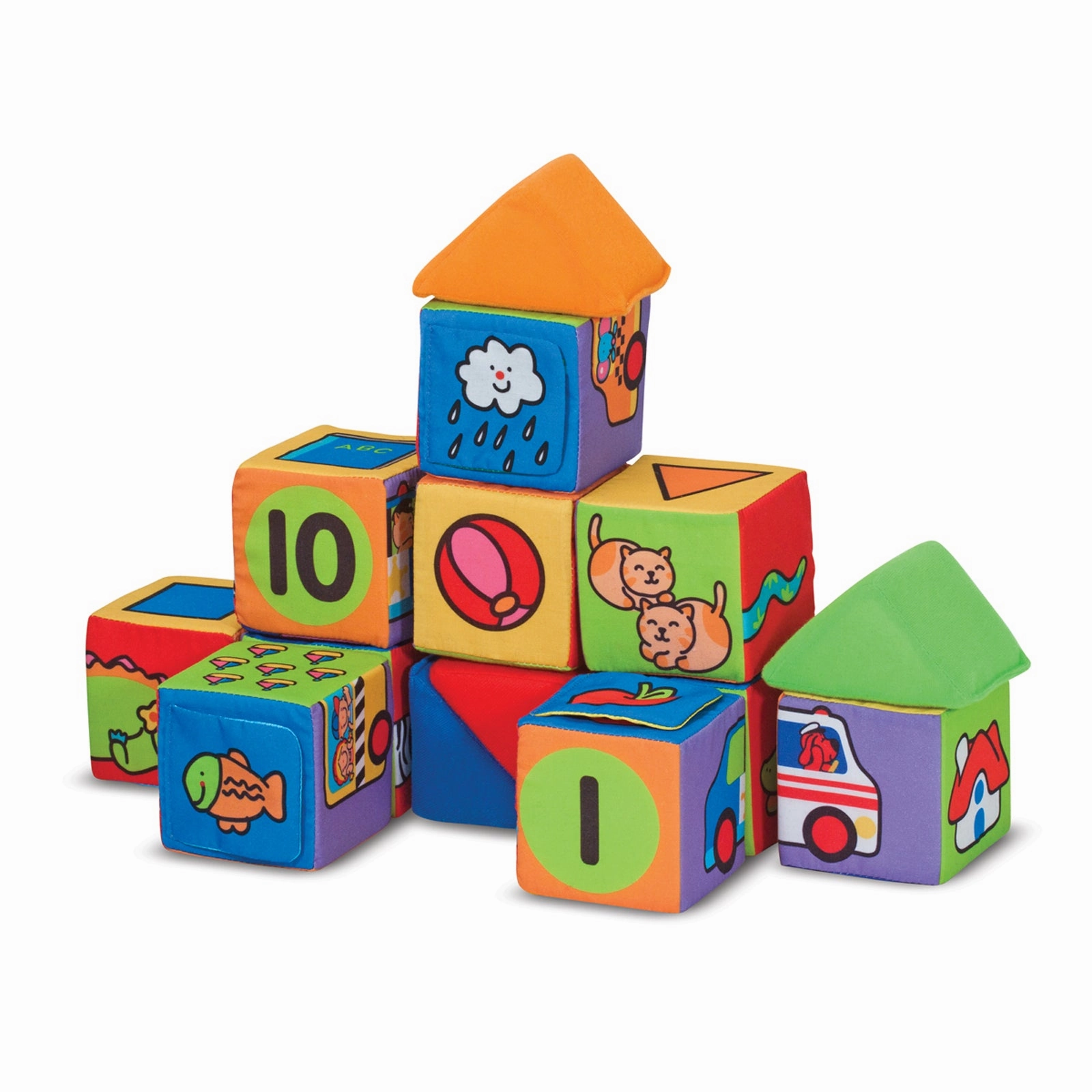 Melissa & Doug Match & Build Soft Blocks  14-Piece Set