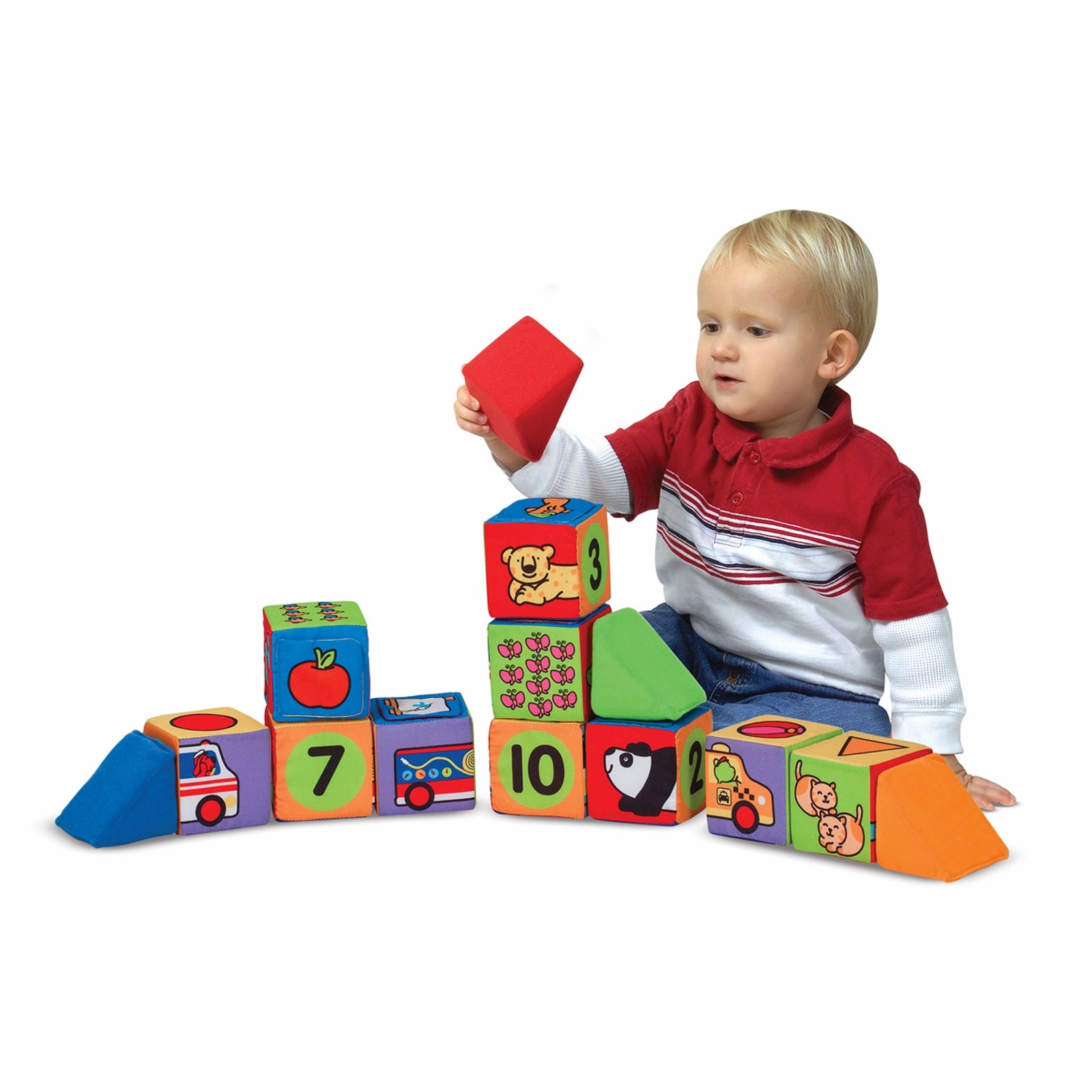 Melissa & Doug Match & Build Soft Blocks  14-Piece Set