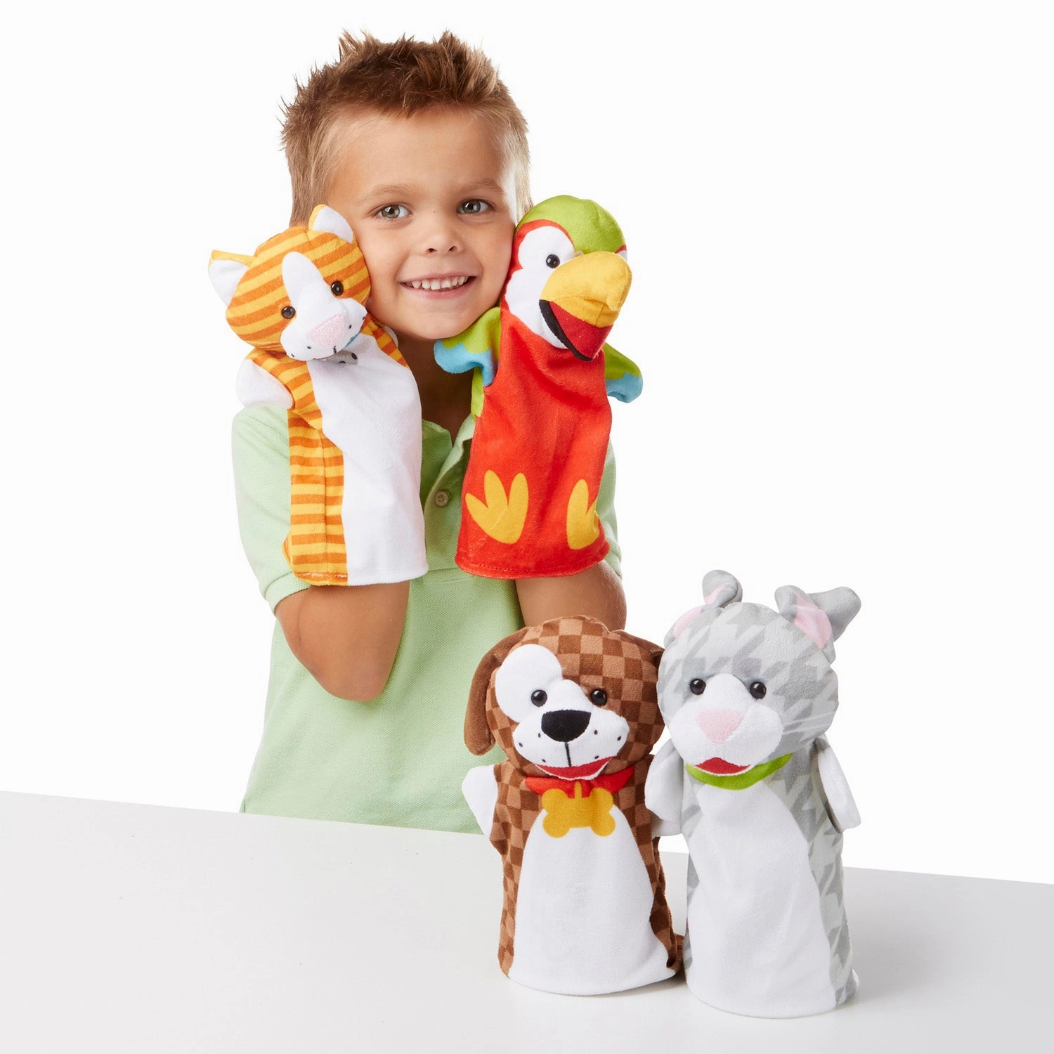 Melissa & Doug Playful Pets Hand Puppet Set - 4 Puppets Included