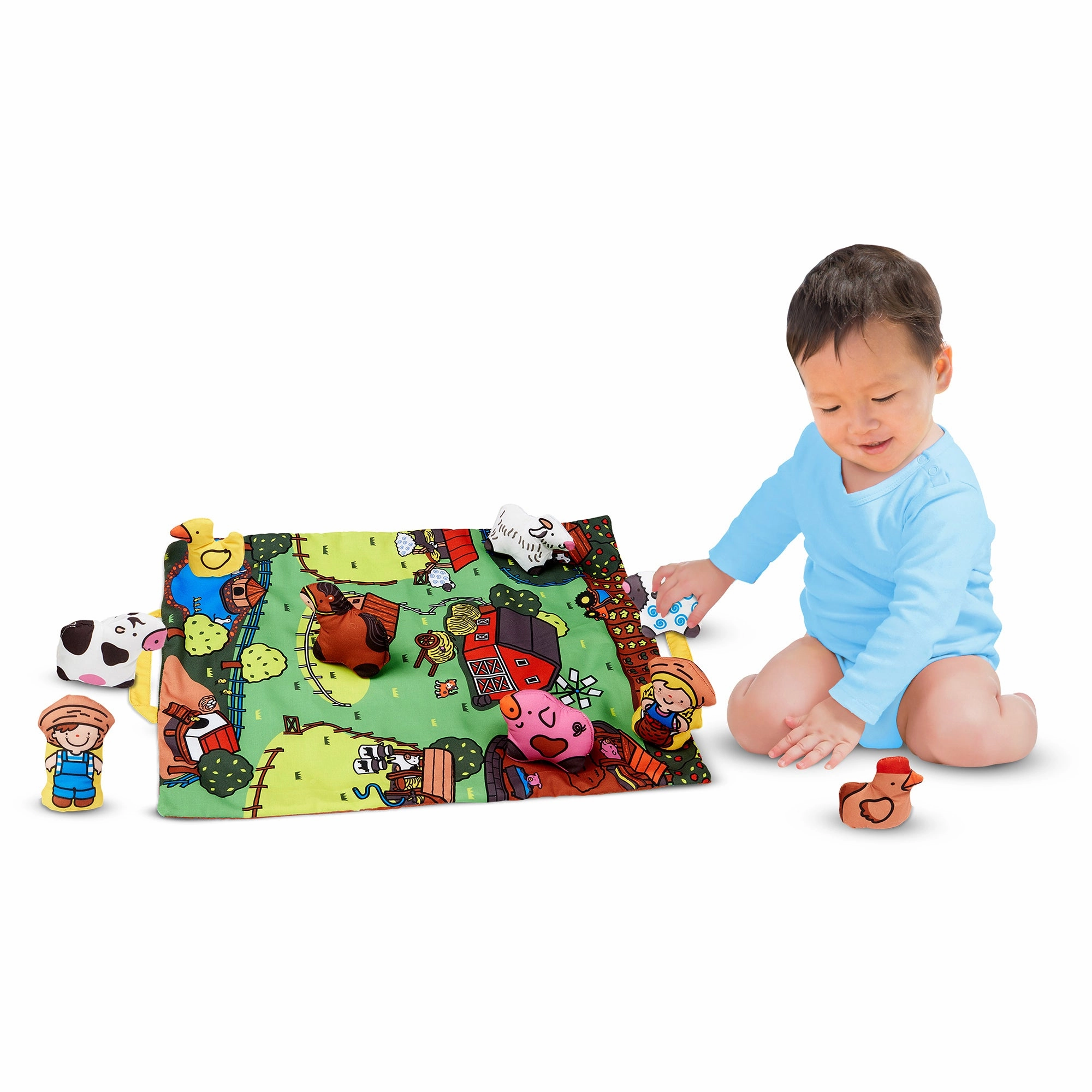 Melissa & Doug Take-Along Farm Play Mat  Interactive Toddler Activity Set