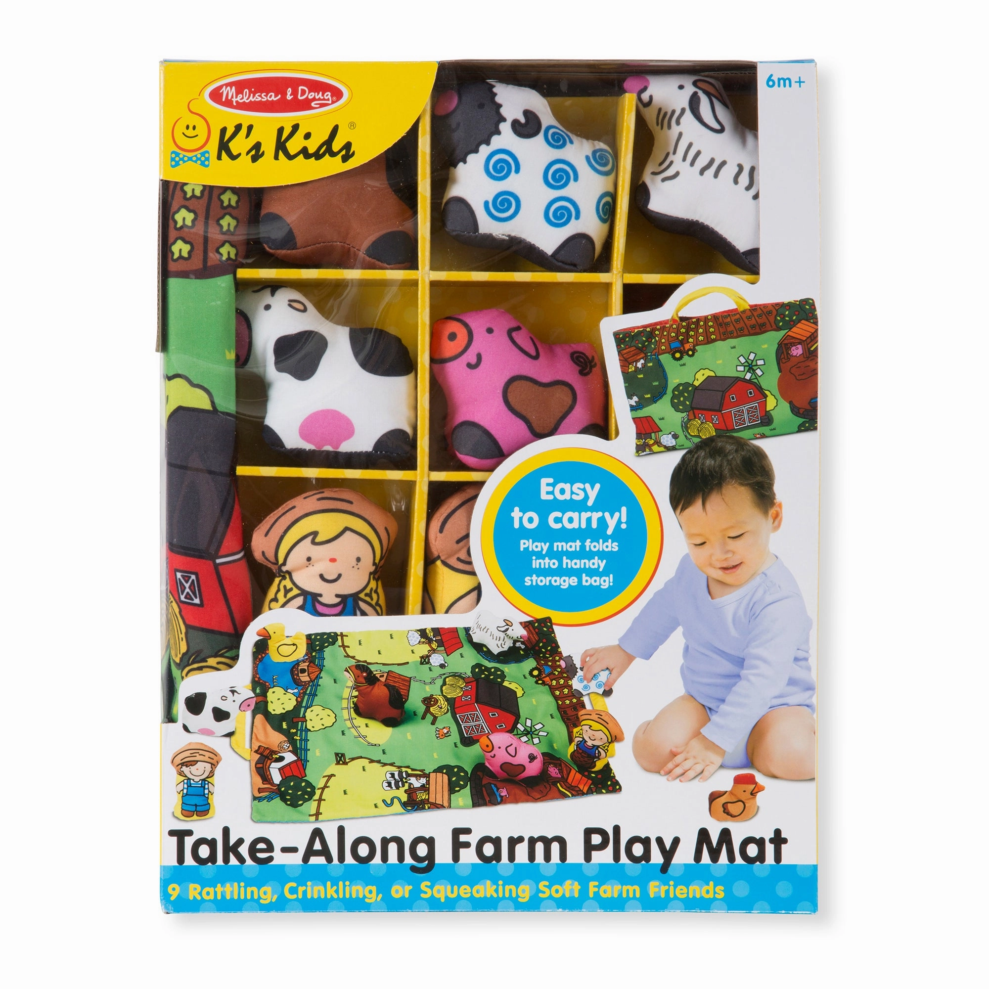 Melissa & Doug Take-Along Farm Play Mat  Interactive Toddler Activity Set