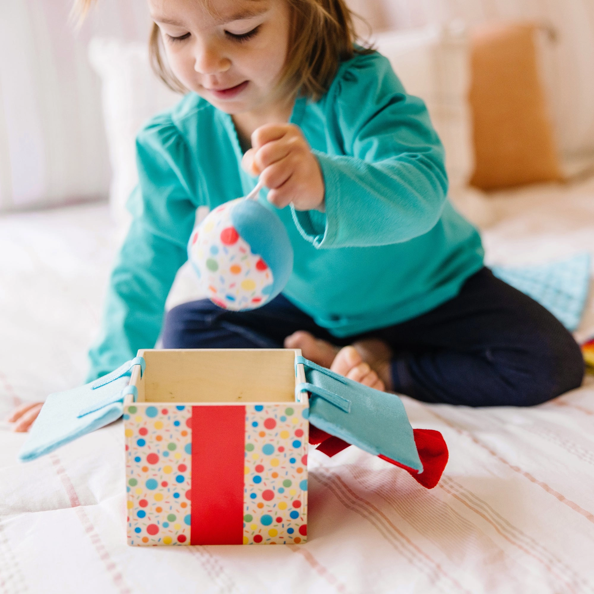 Melissa & Doug Wooden Surprise Gift Box  Interactive Sensory Toy