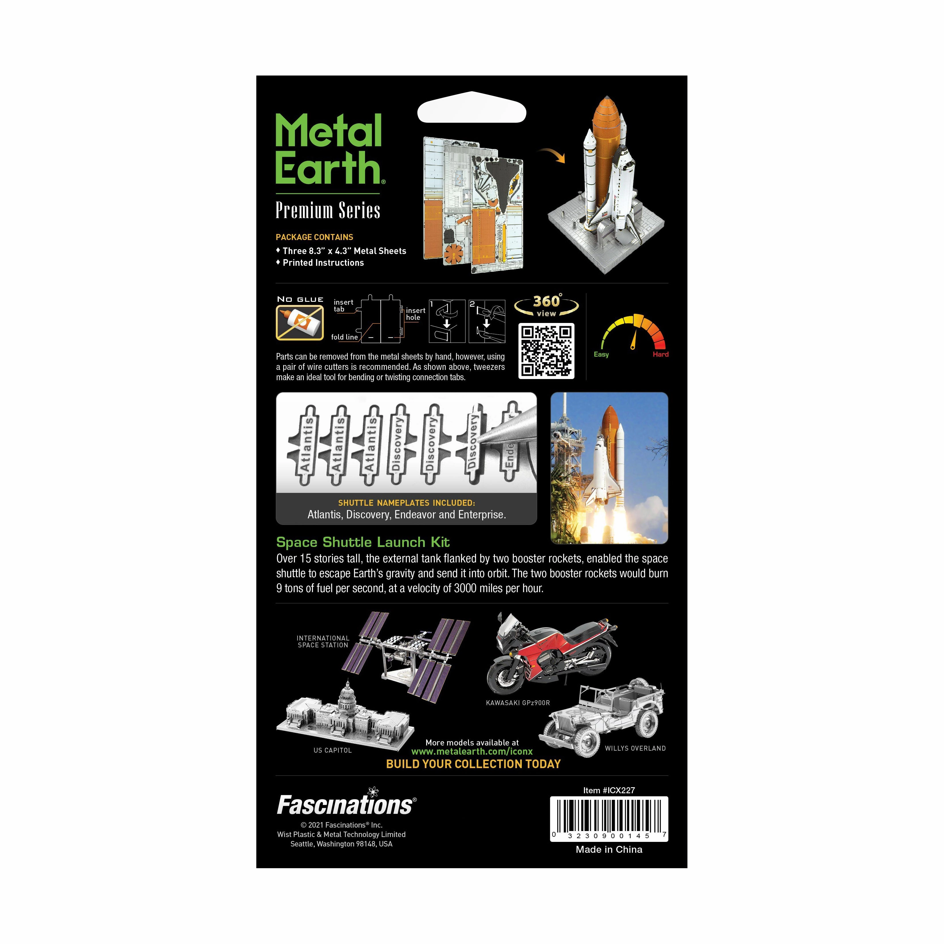 Metal Earth ICONX 3D Space Shuttle Launch Metal Model Kit
