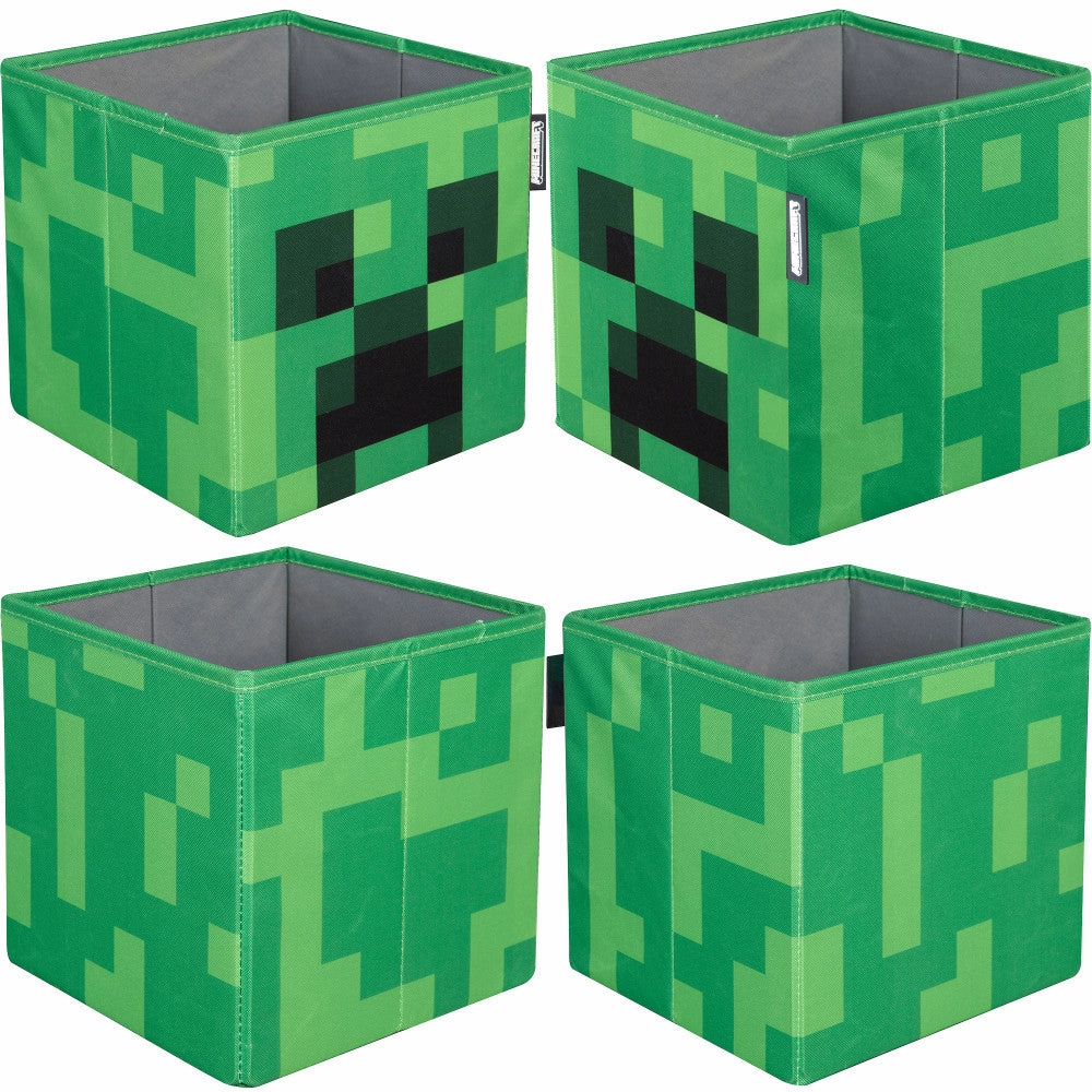 Minecraft Collapsible Storage Cubes - Creeper & Crafting Table Design, 2-Pack