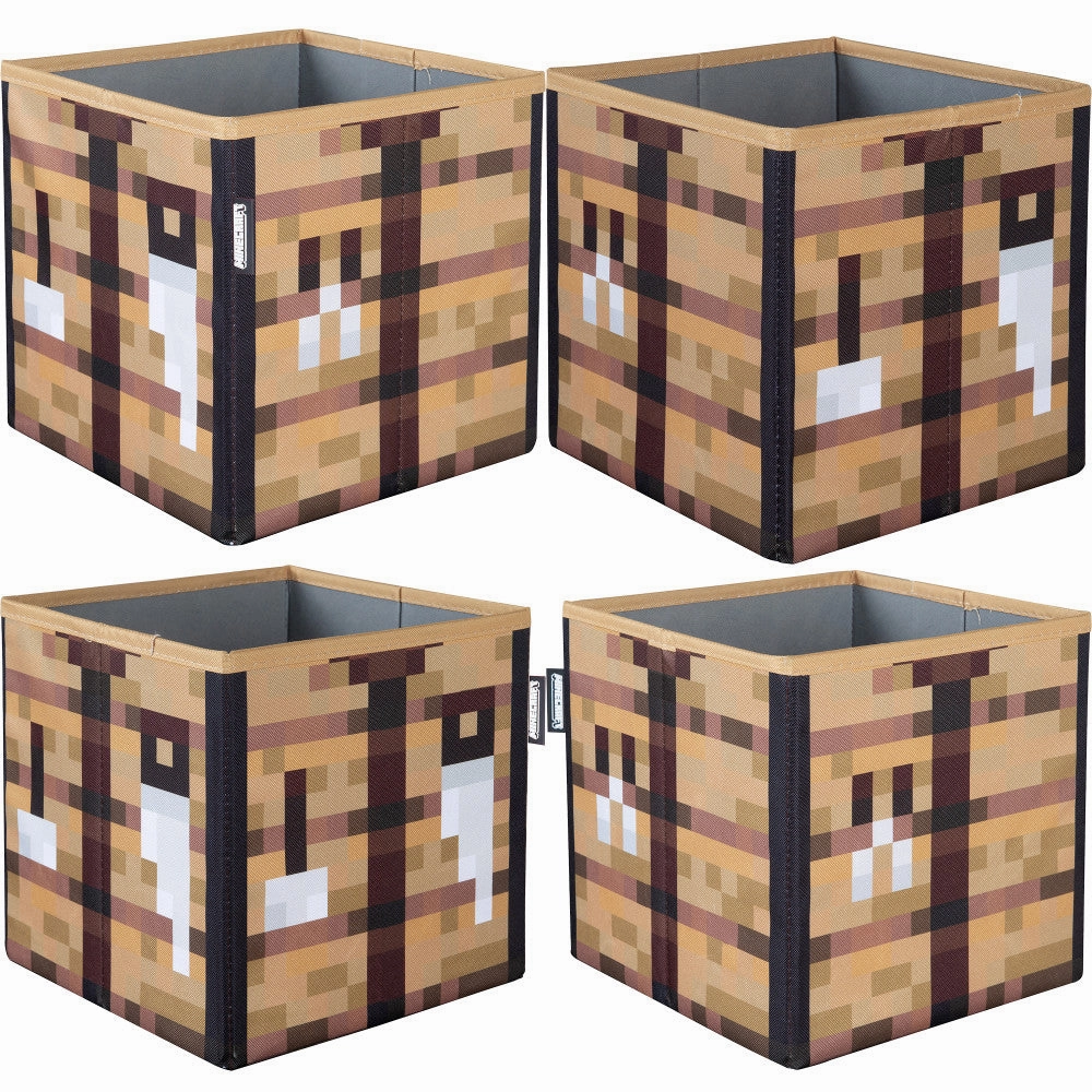 Minecraft Collapsible Storage Cubes - Creeper & Crafting Table Design, 2-Pack