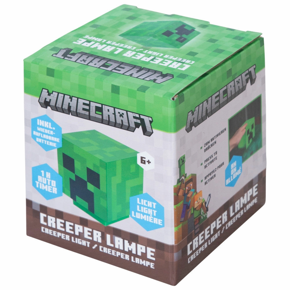 Minecraft Creeper LED Night Light - 4" Green Pixel Cube