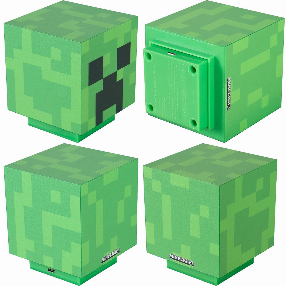 Minecraft Creeper LED Night Light - 4" Green Pixel Cube