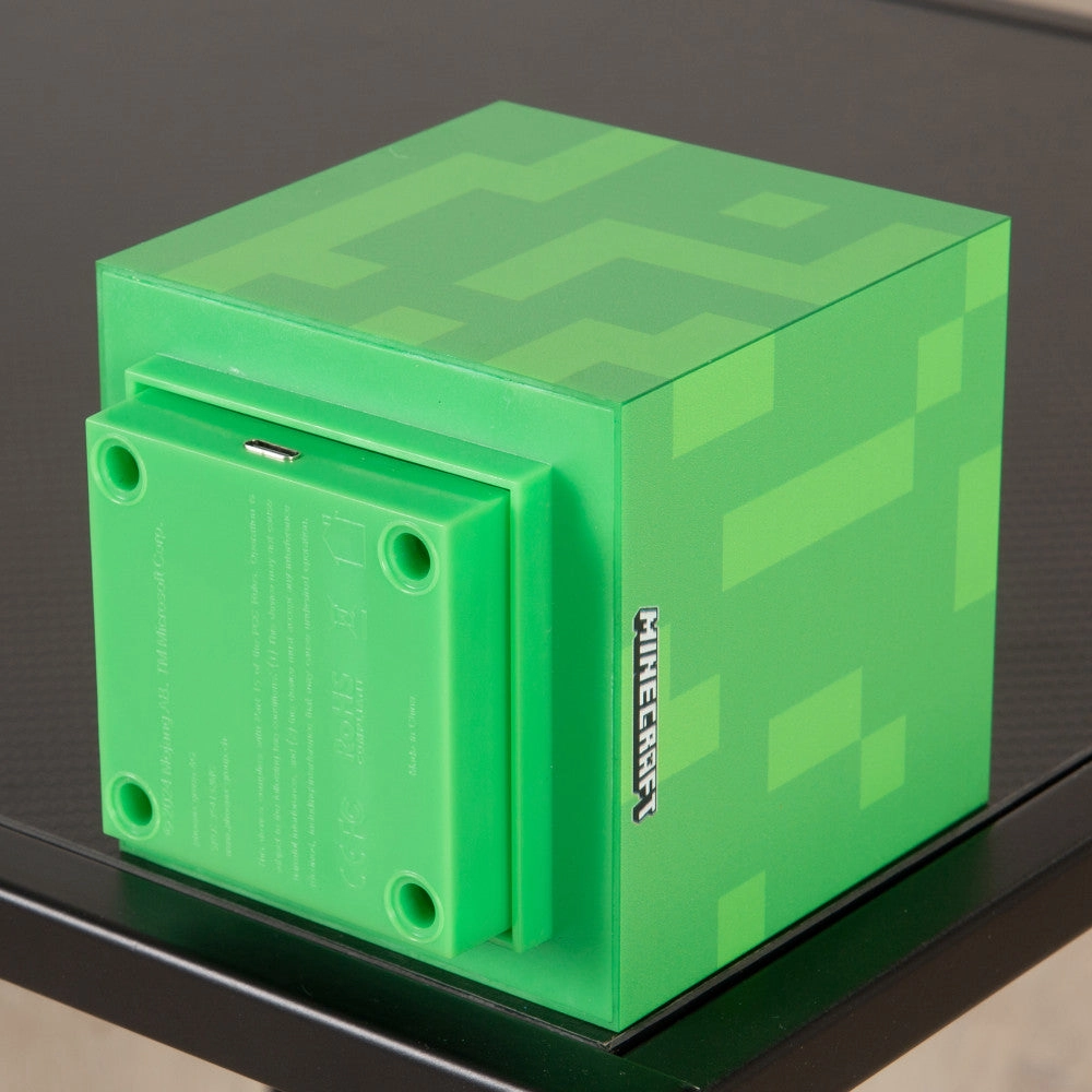 Minecraft Creeper LED Night Light - 4" Green Pixel Cube